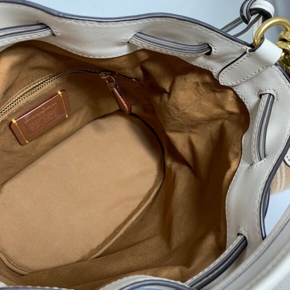 COACH Field In Signature Jacquard Chambray C4693 2 Way Bucket Shoulder Bag - Picture 8 of 14